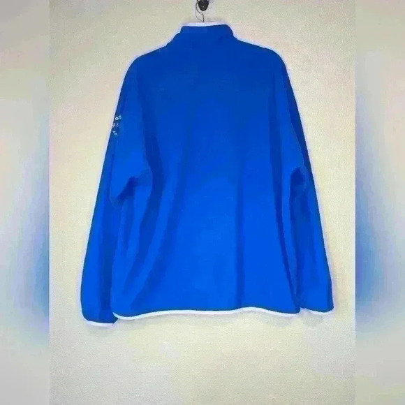 Adidas 1/2 zip pull over Cobalt blue with lilac trim retro colors size XL - Picture 11 of 13